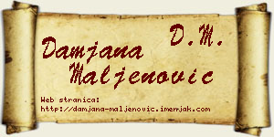 Damjana Maljenović vizit kartica